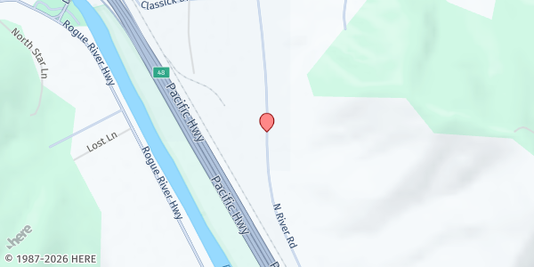 Map showing SDA Rogue River at 4300 N River Rd, Rogue River, OR