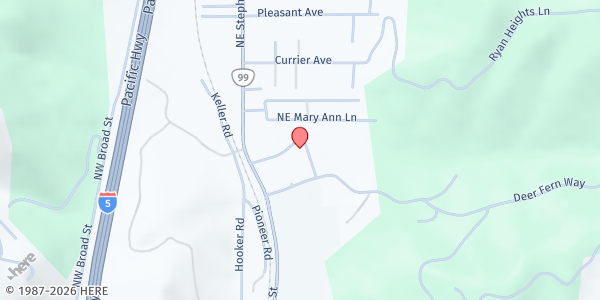 Map showing FISH of Roseburg at 405 Jerry's Drive, Roseburg, OR