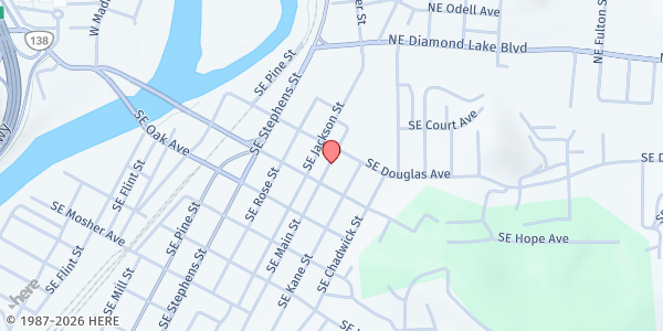 Map showing Roseburg Dream Center at 2555 Diamond Lake Blvd, Roseburg, OR