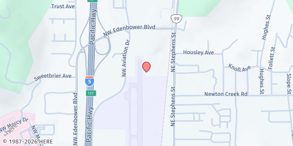 Map showing Salvation Army Roseburg at 3130 Ne Stephens St, Roseburg, OR