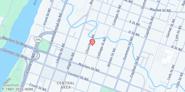 Map showing HOAP Services (NW Human Services) at 694 Church St. NE, Salem, OR