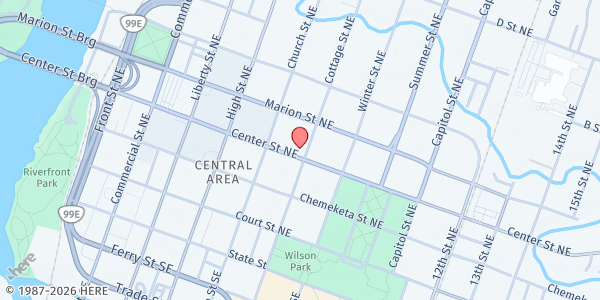 Map showing MPFS After Hours Boxes - Salem Location at 1660 Salem Industrial Dr NE, Salem, OR