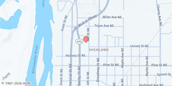 Map showing Precious Children - Salem Evangelical Church at 2545 4th Street NE, Salem, OR