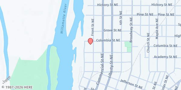 Map showing Salvation Army Salem Food Pantry at 1977 Front St. NE, Salem, OR