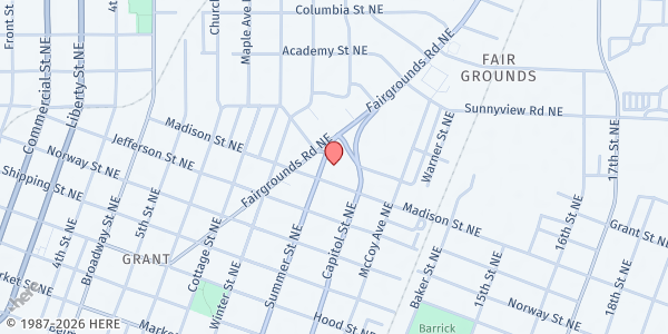 Map showing SDA Community Services Salem at 1860 Summer Street NE, Salem, OR