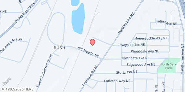 Map showing SVDP Salem at 3745 Portland Rd NE, Salem, OR