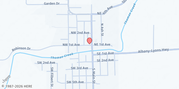 Map showing IOOF Hall at Hwy 226 - 2nd Avenue (Ioof Hall), Scio, OR