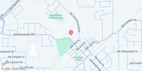 Map showing Sherwood UMC at 22280 SW Washington St, Sherwood, OR