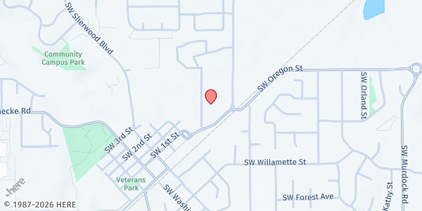 Map showing St Francis CAC at 15659 SW Oregon St, Sherwood, OR