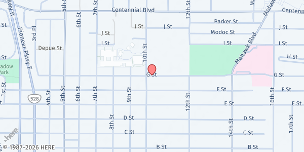 Map showing Catholic Community Services - Springfield at 205 54th St, Springfield, OR