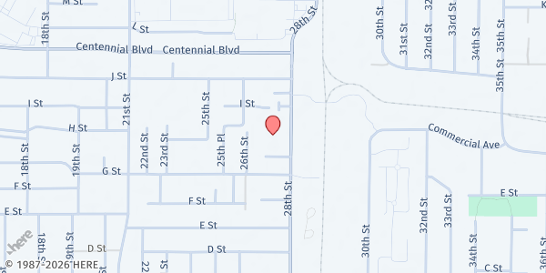 Map showing Crossfire Hands of Hope at 942 28th Street, Springfield, OR