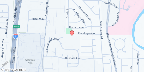 Map showing Food for Lane County Youth Farm Produce Stand at 705 Flamingo Ave, Springfield, OR