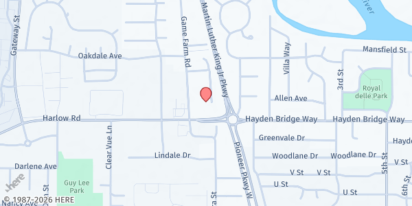 Map showing Shepherd's Table at St. John's at 2537 Game Farm Road, Springfield, OR