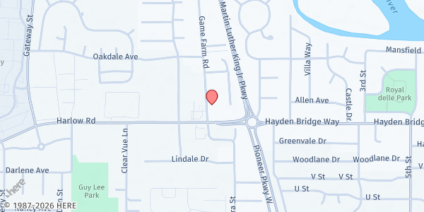 Map showing Shepherd's Table @ St. John's at 2537 Game Farm Rd, Springfield, OR