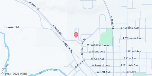 Map showing The Food Basket at 405 N Sherman, Stanfield, OR