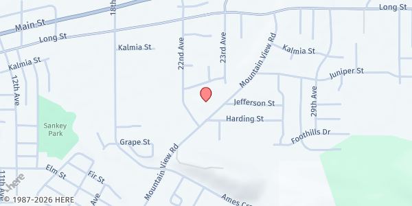 Map showing Hope Church Sweet Home at 890 Mt. View Rd, Sweet Home, OR