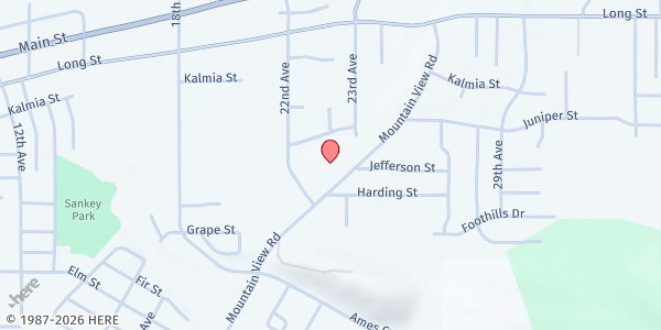 Map showing Hope Church Sweet Home at 890 Mt. View Road, Sweet Home, OR