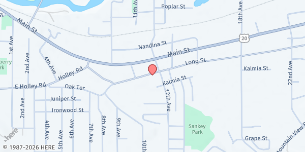 Map showing SHEM (Sweet Home Emergency Ministries) at 1115 Long Street, Sweet Home, OR