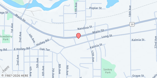 Map showing SHEM (Sweet Home Emergency Ministries) at 1115 Long St, Sweet Home, OR