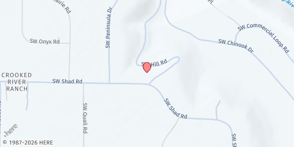 Map showing Crooked River Ranch Free Food Market at 6730 Sw Shad Rd, Terrebonne, OR