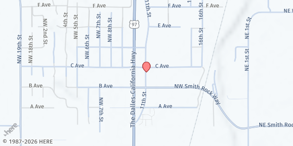 Map showing Smith Rock Community Church at 8344 11th Street, Terrebonne, OR