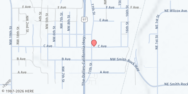 Map showing Smith Rock Community Church at 8344 11th St, Terrebonne, OR