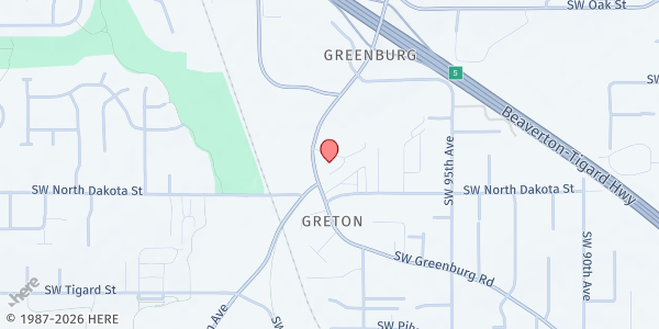Map showing Good Neighbor Center at 11130 SW Greenburg Rd, Tigard, OR