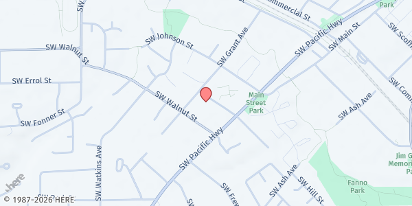 Map showing SVDP St. Anthony Catholic Church at 12630 SW Grant Ave, Tigard, OR