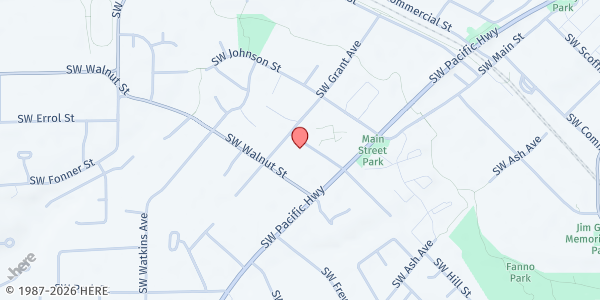 Map showing SVDP St Anthony (Tigard) at 12630 SW Grant Ave, Tigard, OR