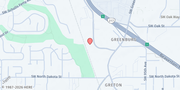 Map showing Tigard ODHS Free Food Market at 10777 SW Cascade Ave, Tigard, OR