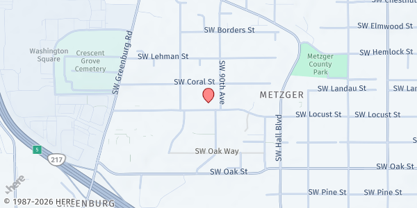 Map showing Tigard UMC- Bethlehem House of Bread at 9055 SW Locust, Tigard, OR