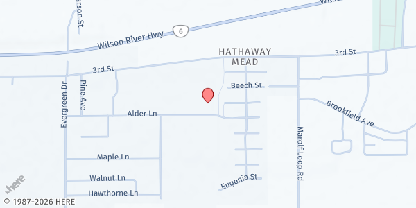 Map showing School Pantry at Tillamook High Jr. High at 3906 Alder Ln., Tillamook, OR