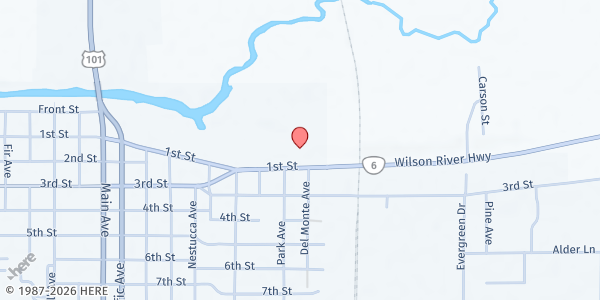 Map showing SDA Tillamook at 2610 1st St, Tillamook, OR