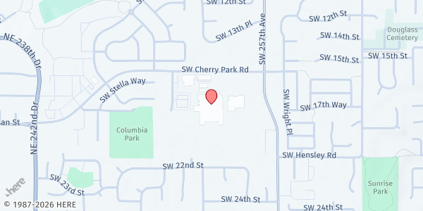 Map showing Reynolds High School Free Food Market (SUN/SEI) at 1698 SW Cherry Park Road, Troutdale, OR