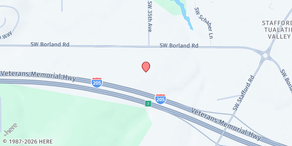 Map showing Tualatin Food Pantry at 3550 SW Borland Rd, Tualatin, OR