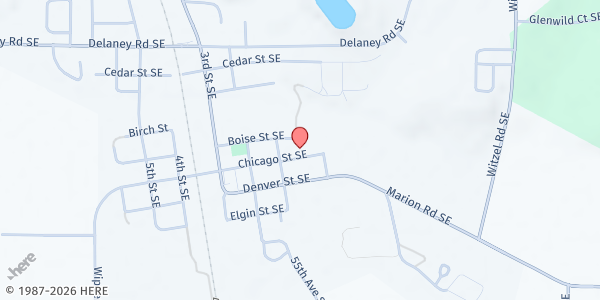 Map showing Turner Christian Food Bank at 5455 Chicago Street SE, Turner, OR