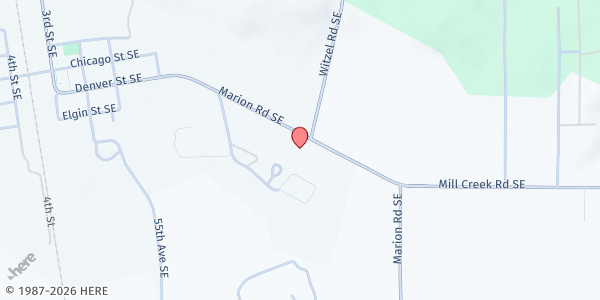 Map showing Turner Christian Food Bank at 7871 Marion Road Southeast, Turner, OR