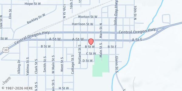 Map showing Vale Food Pantry at 252 B St St W, Vale, OR