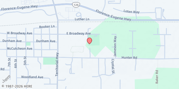 Map showing Fern Ridge Connection Gleaners at 25192 E Broadway, Veneta, OR
