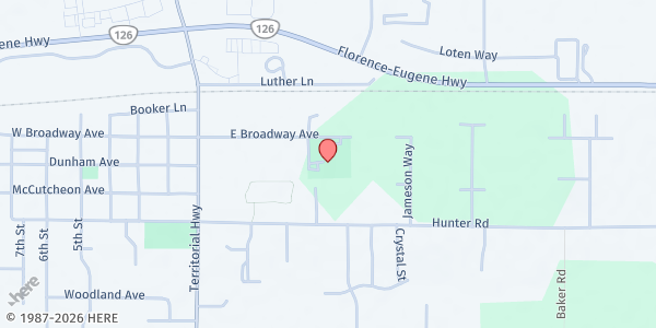 Map showing Fern Ridge Connection Gleaners at 25192 E Broadway, Veneta, OR