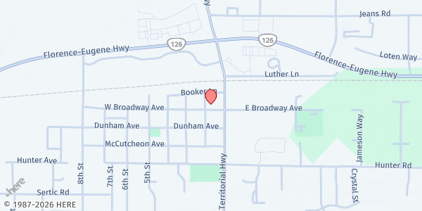 Map showing Mid Lane Love Project at 25035 W Broadway, Veneta, OR