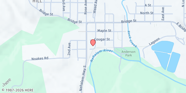 Map showing Vernonia Cares Food Pantry at 547 Weed Ave, Vernonia, OR