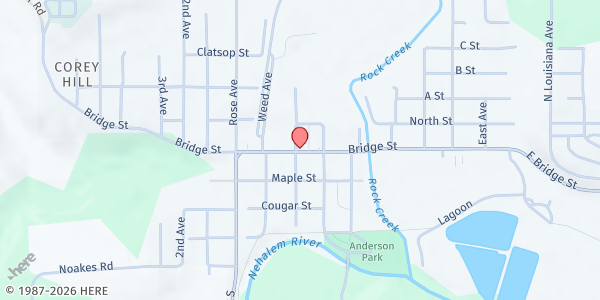 Map showing Vernonia Community Food Pantry at 936 Bridge St, Vernonia, OR