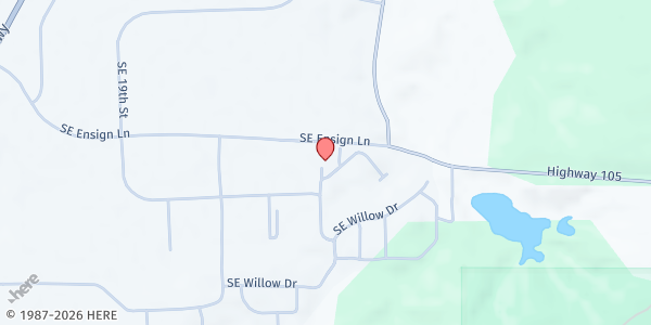 Map showing Clatsop Community Action Food Pantry at 2010 SE Chokeberry Ave., Warrenton, OR