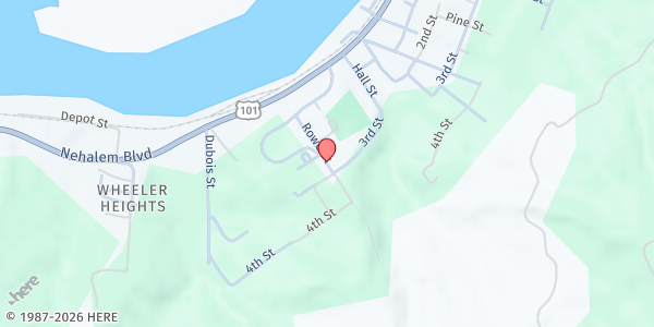 Map showing North County Food Bank - Wheeler at 278 Rowe St, Wheeler, OR