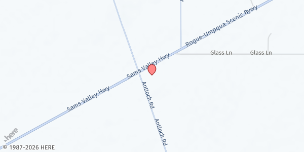 Map showing Sam's Valley Pantry at 4865 OR-234, White City, OR