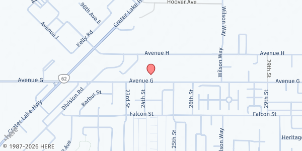 Map showing White City Food Pantry at 3275 Avenue G, White City, OR