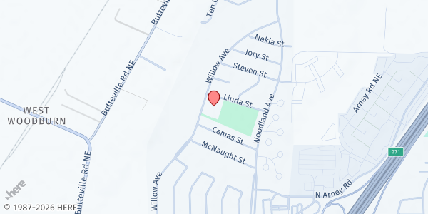 Map showing SDA Woodburn Spanish Pantry at 782 Willow Ave, Woodburn, OR