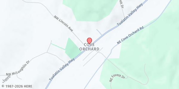 Map showing Cove Orchard Pantry at 3928 N Lincoln, Yamhill, OR