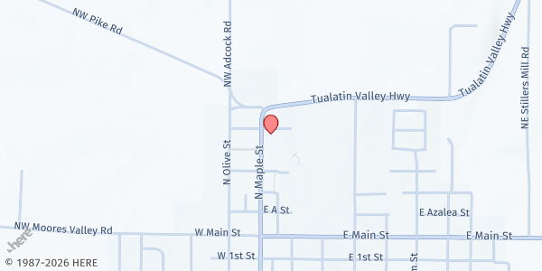 Map showing Share & Care at 445 N Maple, Yamhill, OR